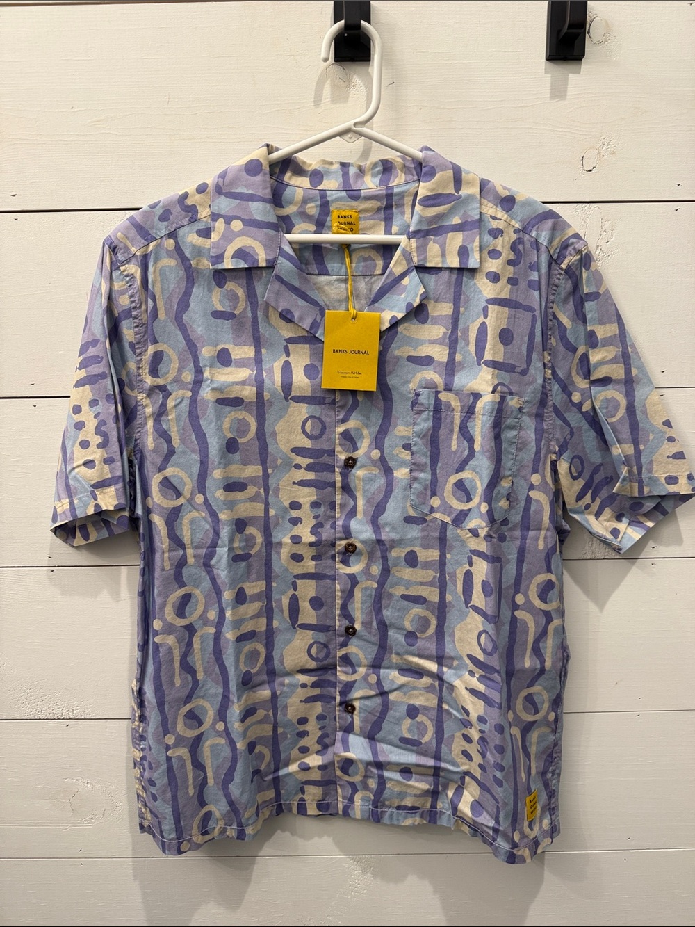 Banks Journal Highlands Shirt - Lilac Patterned Short-Sleeve Button Down